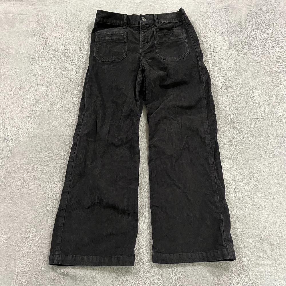 American Eagle Womens Pants Low Rise Baggy Wide Leg Corduroy 0 Gray Cowgirl